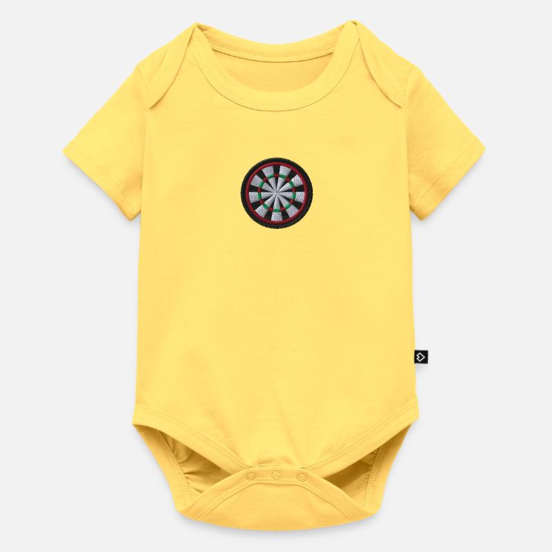 Cible de fléchettes brodée - Body à manches courtes Premium Bébé - jaune pastel