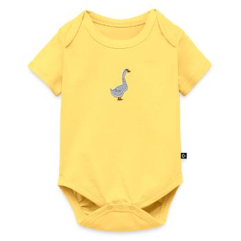 Goose embroidered - Baby Premium short-sleeve bodysuit - sky yellow - Front