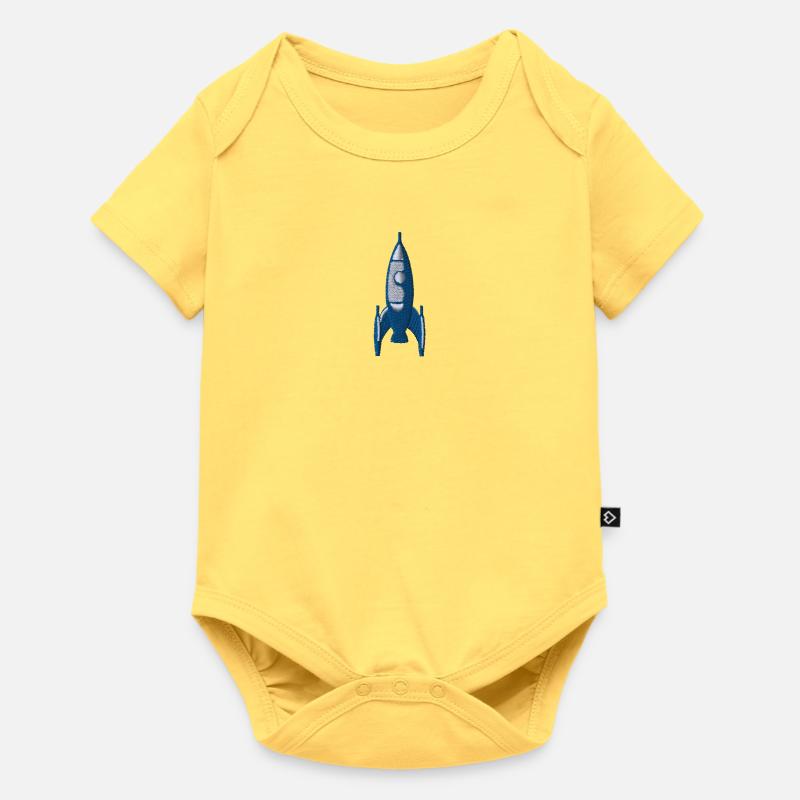 Fusée - Body à manches courtes Premium Bébé - jaune pastel