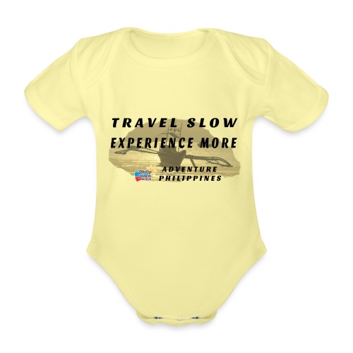 Travel slow Logo für helle Kleidung - Baby Bio-Kurzarm-Body