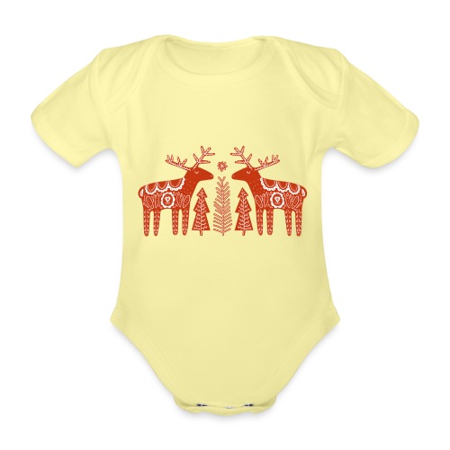 Reindeer Tribal - Baby Bio-Kurzarm-Body