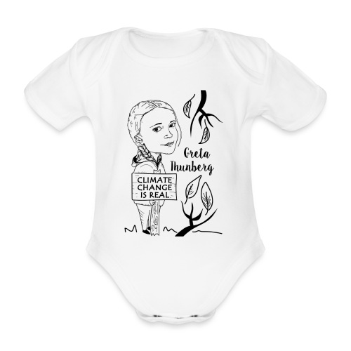 climate change is real - Organic Short-sleeved Baby Bodysuit
