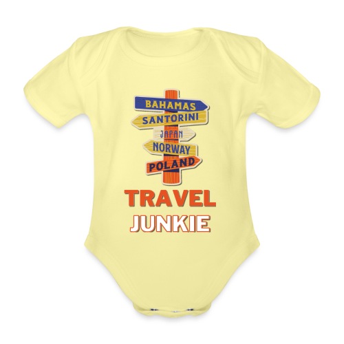 traveljunkie - i like to travel - Baby Bio-Kurzarm-Body