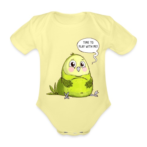 Time to Play - Kakapo - Organic Short-sleeved Baby Bodysuit