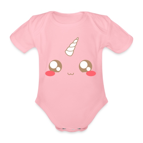 Kawaii_T-unicorn_EnChanta - Organic Short-sleeved Baby Bodysuit