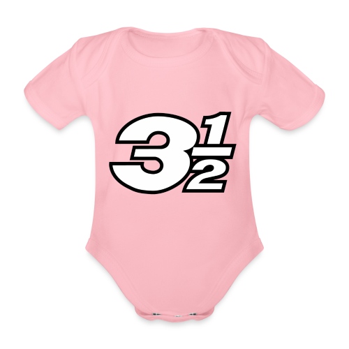 Three and a Half Logo - Organic Short-sleeved Baby Bodysuit