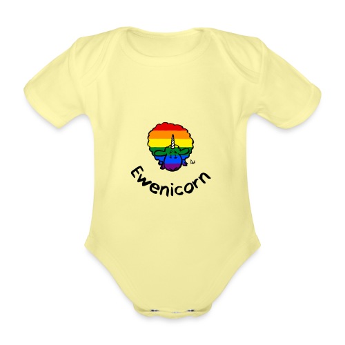 Rainbow Ewenicorn - è una pecora unicorno! (Testo) - Body ecologico per neonato a manica corta