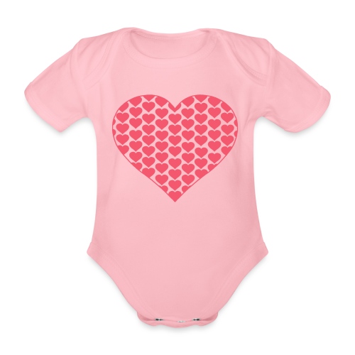 Viele Herzen ein Herz rose - Baby Bio-Kurzarm-Body