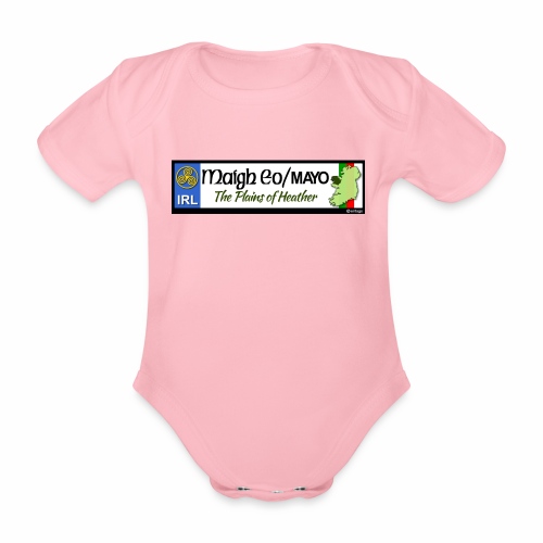 CO. MAYO, IRELAND: licence plate tag style decal - Organic Short-sleeved Baby Bodysuit