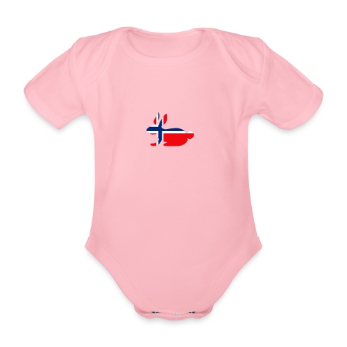 bunny logo - Organic Short-sleeved Baby Bodysuit