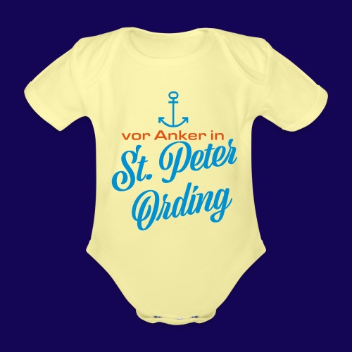 Vor Anker in St. Peter-Ording: maritimes Motiv - Baby Bio-Kurzarm-Body