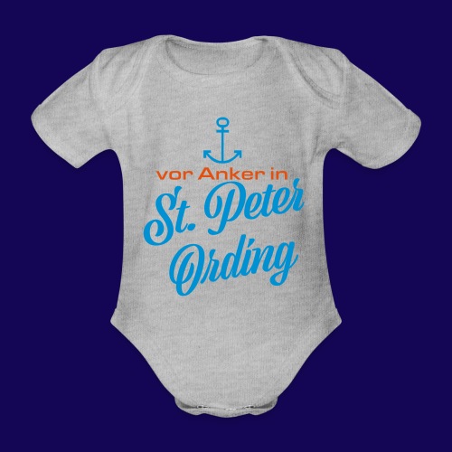 Vor Anker in St. Peter-Ording: maritimes Motiv - Baby Bio-Kurzarm-Body