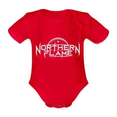 Northern Flame logo larger white - Ekologisk kortärmad babybody