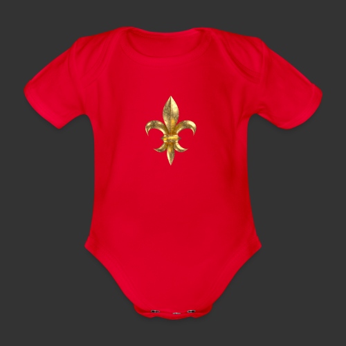 Fleur de Lys / Fleur de Lis gold look skorodowany - Ekologiczne body niemowlęce z krótkim rękawem