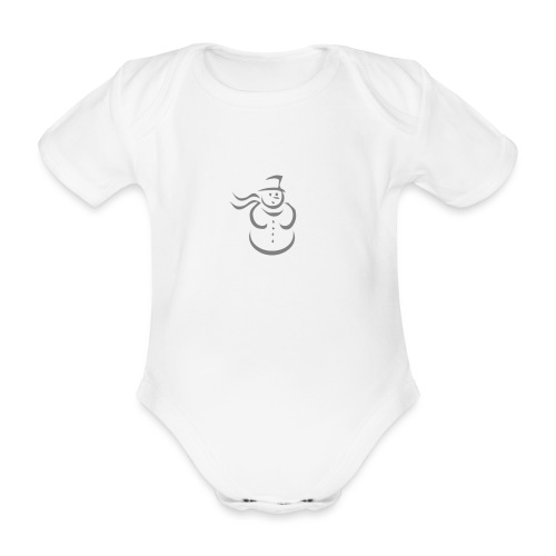 snowman - Organic Short-sleeved Baby Bodysuit