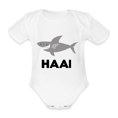 haai hallo hoi - Baby bio-rompertje met korte mouwen