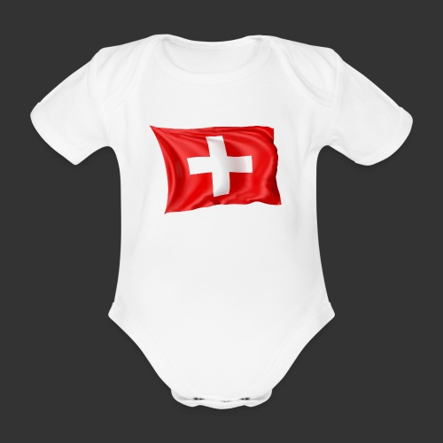 Flaga Szwajcarska Flaga Narodowa - Ekologiczne body niemowlęce z krótkim rękawem