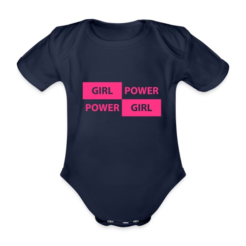 18 - Girl Power 004 - Kortærmet babybody, økologisk bomuld
