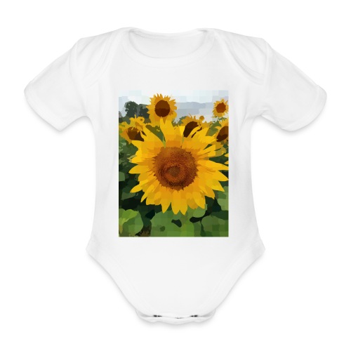 Sunflower - Organic Short-sleeved Baby Bodysuit