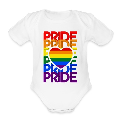 Pride Love Rainbow Heart - Baby Bio-Kurzarm-Body