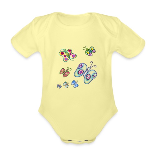 Allegria di farfalle - Body ecologico per neonato a manica corta