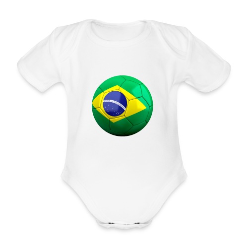 Bola de futebol brasil - Organic Short-sleeved Baby Bodysuit