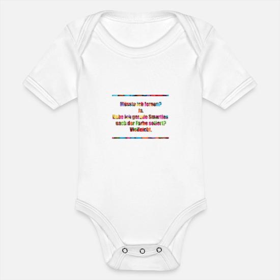 Smarties saying quote funny gift idea' Organic Short-Sleeved Baby Bodysuit  | Spreadshirt