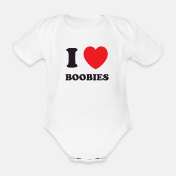 I love boobies - Økologisk kortermet babybody