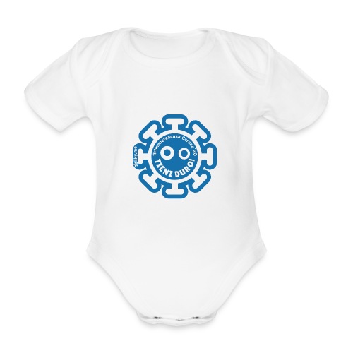 Corona Virus #rimaneteacasa azzurro - Body ecologico per neonato a manica corta