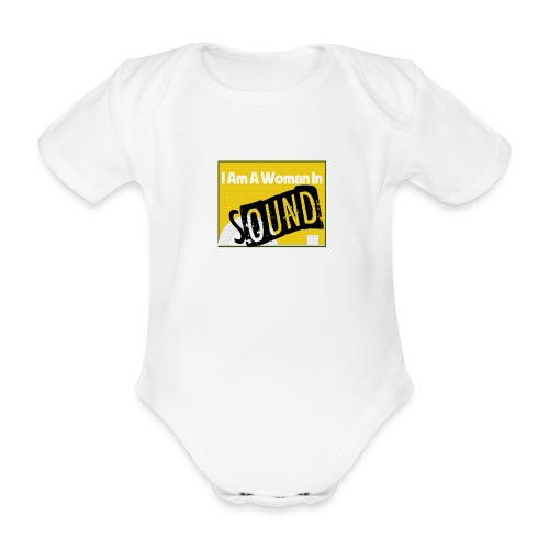 I am a woman in sound - yellow - Organic Short-sleeved Baby Bodysuit