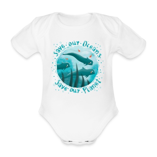 Save our Oceans - Save our Planet - Grindwale - Baby Bio-Kurzarm-Body