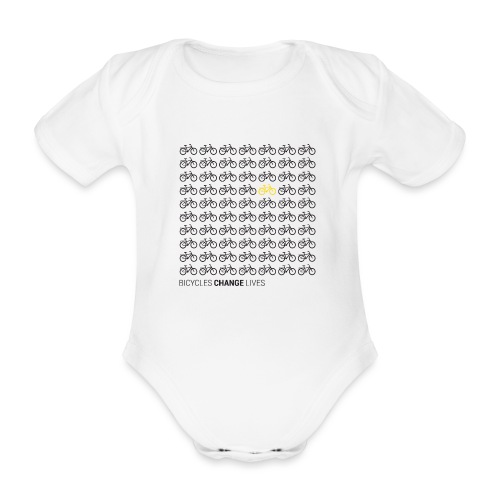 BCL Bicycles One Yellow - Organic Short-sleeved Baby Bodysuit