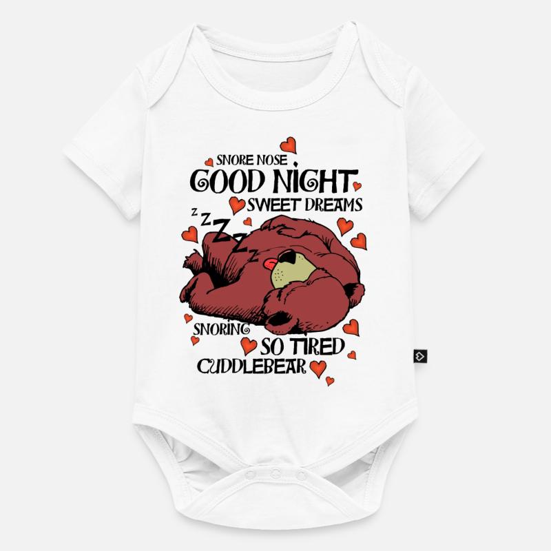 Cuddlebear Sleeping - Baby Premium short-sleeve bodysuit - white