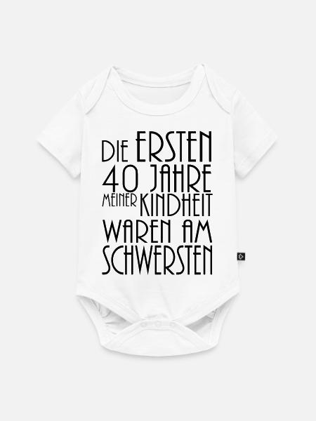 die ersten 40 jahre - Baby Premium Kurzarmbody - Weiß