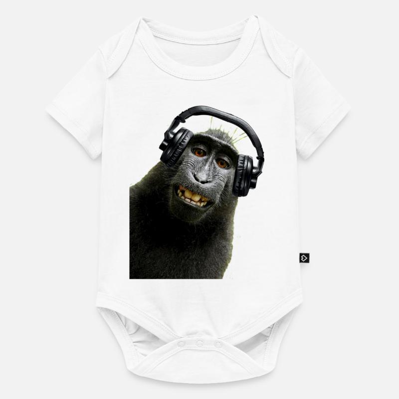 Tshirt musique de singe by customstyle - Body à manches courtes Premium Bébé - blanc