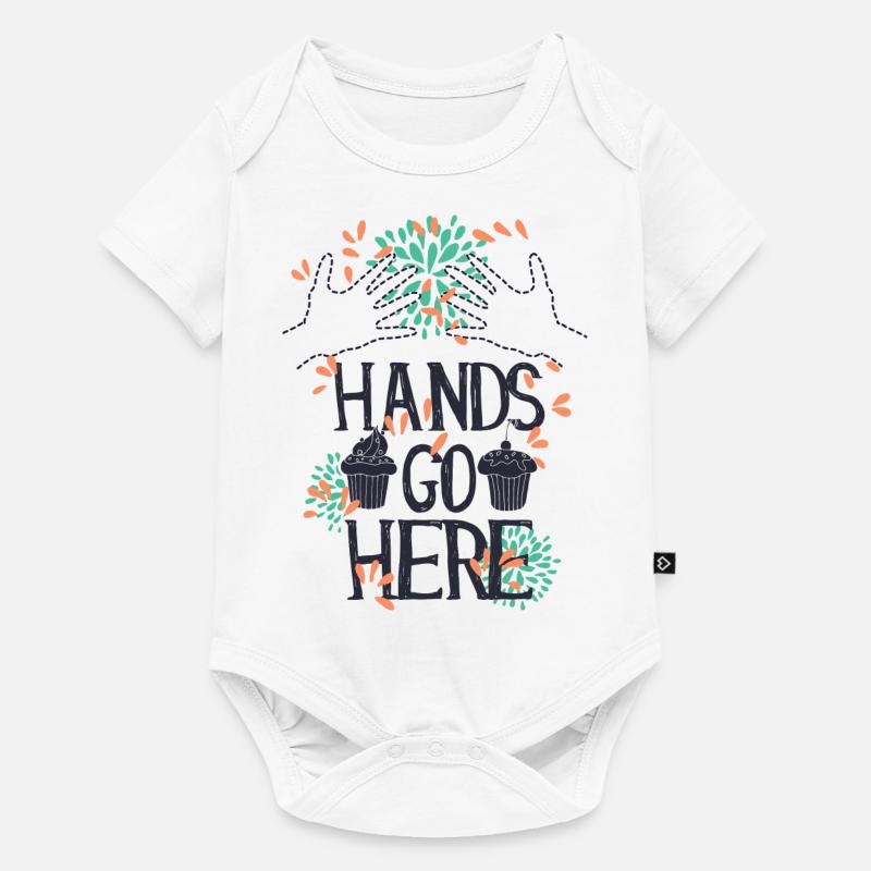 Hands go here CUPCAKE - Body à manches courtes Premium Bébé - blanc