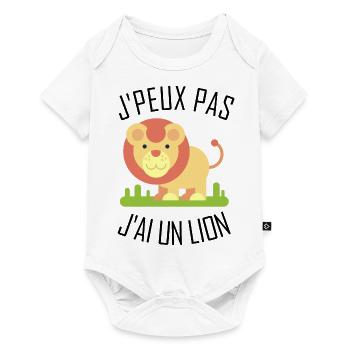 J'peux pas j'ai un Lion - Body à manches courtes Premium Bébé - blanc - Devant