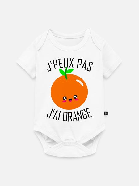 orange - Baby Premium Kurzarmbody - Weiß