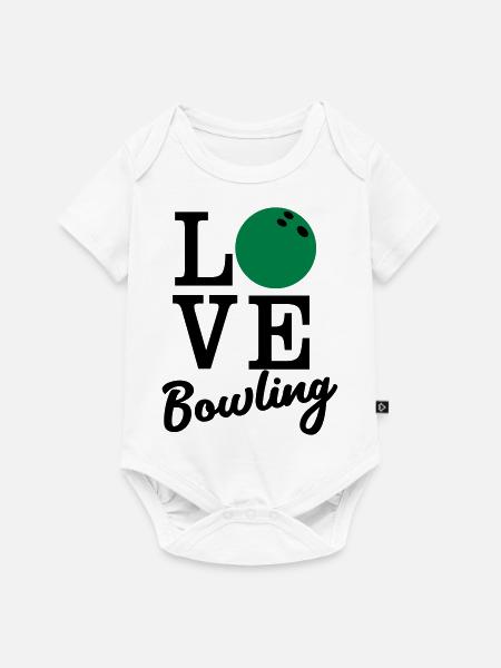 liebe Bowling - Baby Premium Kurzarmbody - Weiß
