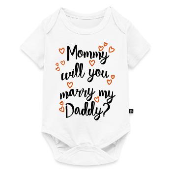 Mom Dad Marries Proposal Love Valentine's Day - Baby Premium short-sleeve bodysuit - white - Front