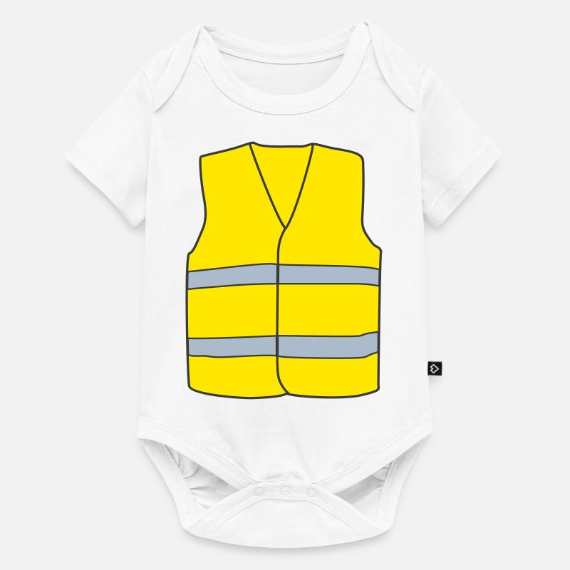 Gilet Jaune - Body à manches courtes Premium Bébé - blanc
