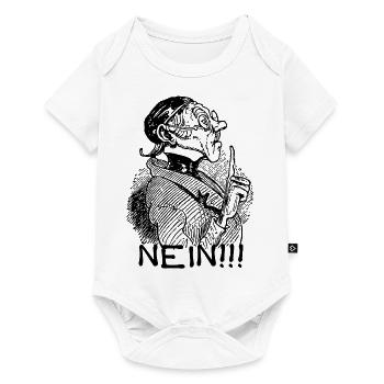 NEIN No | Wilhelm Busch Lehrer Lämpel - Baby Premium Kurzarmbody - Weiß - Vorne