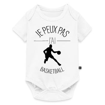 Je Peux Pas J'ai basket - J'Peux Pas J'ai basket - Body à manches courtes Premium Bébé - blanc - Devant