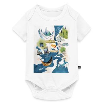 Illustrer le plan de la ville d’Oslo en souvenir - Body à manches courtes Premium Bébé - blanc - Devant