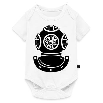 Diving helmet with creature eyes - Baby Premium short-sleeve bodysuit - white - Front