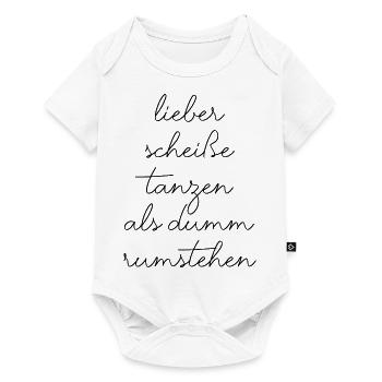 Party tanzen feiern fiesta lustiger Spruch Schrift - Baby Premium Kurzarmbody - Weiß - Vorne