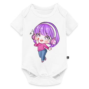 Kpop Anime Mädchen Finger Herz Saranghae Kawaii - Baby Premium Kurzarmbody - Weiß - Vorne