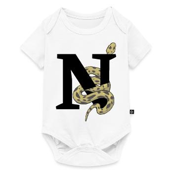 Letter n snake - Baby Premium short-sleeve bodysuit - white - Front