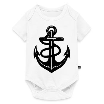 Anker Boot Schiff Nautik - Baby Premium Kurzarmbody - Weiß - Vorne