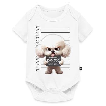 BAD DOG White Poodle dog Weisser Pudel - Baby Premium Kurzarmbody - Weiß - Vorne